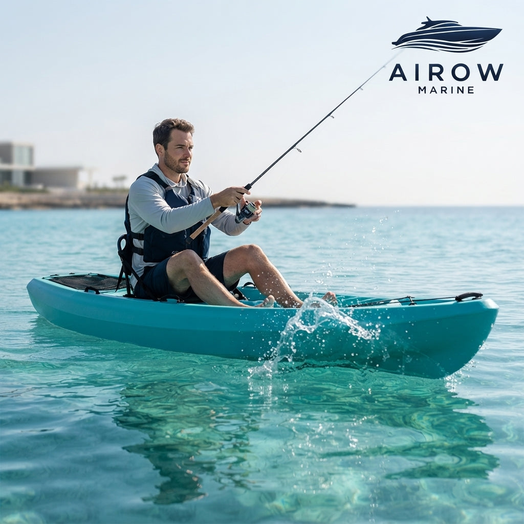 AirowMarine HDPE Blow-Molded Fishing Kayak - 262cm, 20KG Rigid Hull
