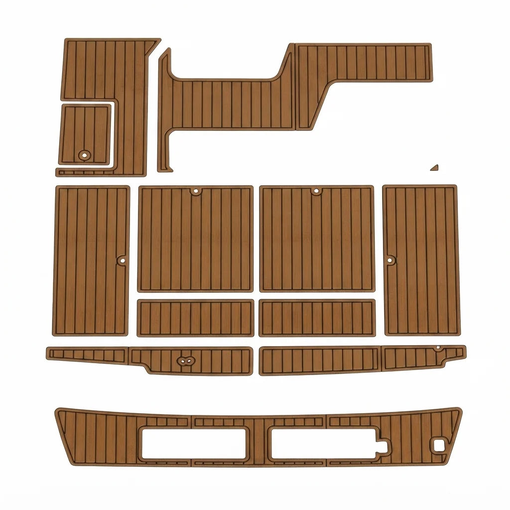 1985-1997 Sea Ray 340 Sundancer (Opt B) EVA Foam Teak Deck Boat Floor Mat