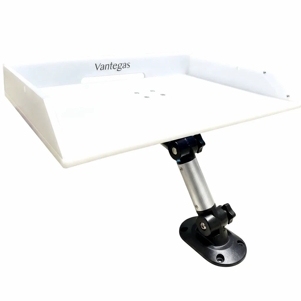 Vantegas Marine-Grade Bait Cutting Board with 360-degree adjustable aluminum mounting arm on a pure white background.