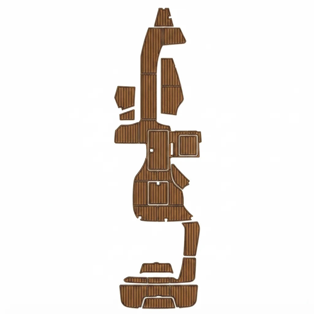 Custom EVA Foam Faux Teak Decking Kit for 2015 Cobalt 336 Cockpit & Swim Platform