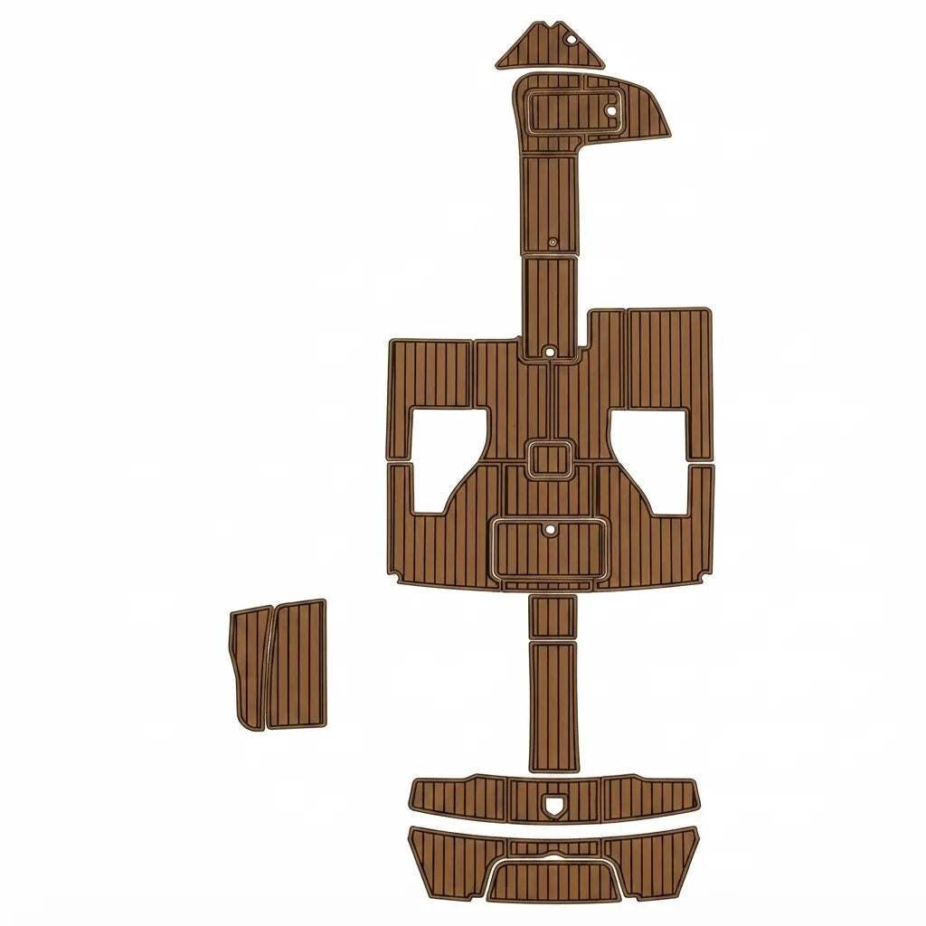 Custom EVA Foam Teak Decking Mat for 2012 Cobalt 296 Swim Platform & Cockpit