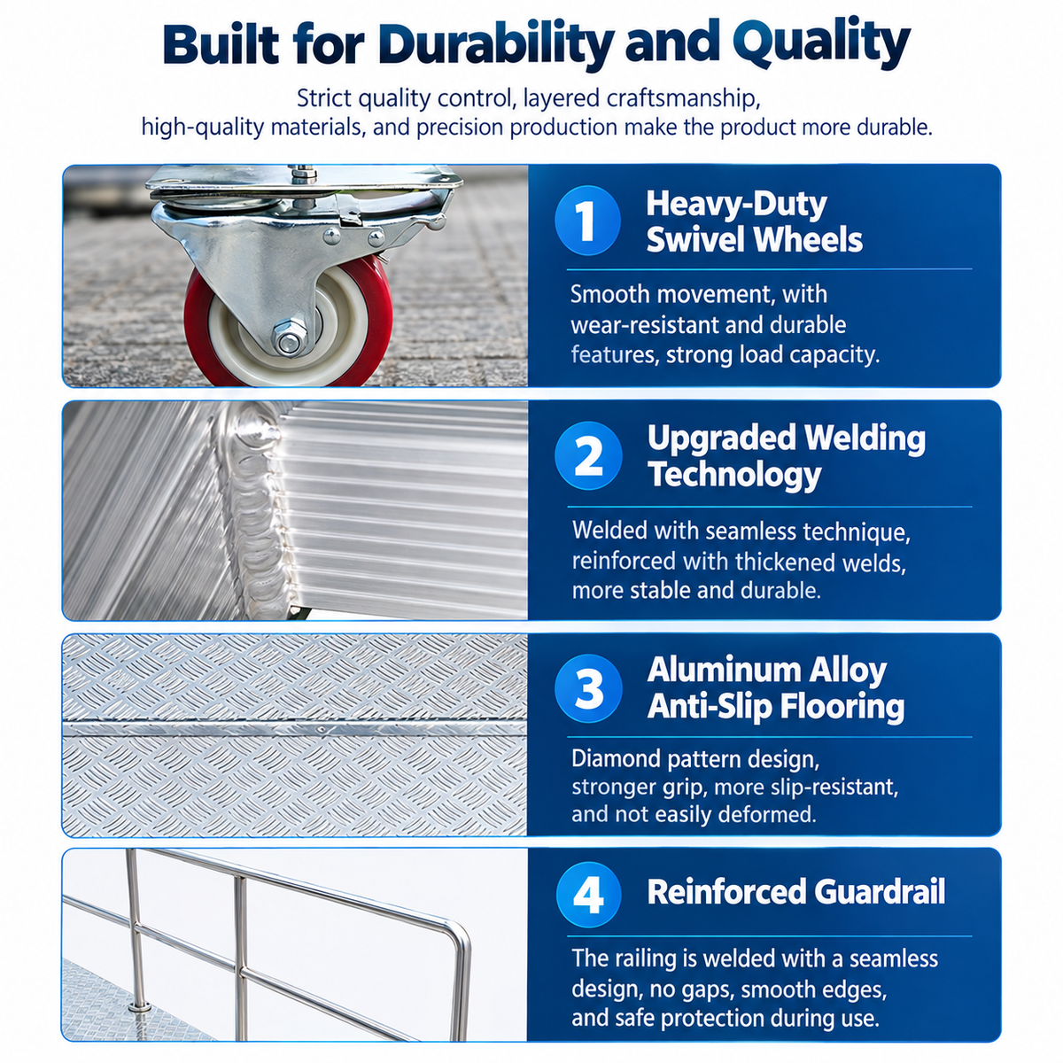 Mobile Aluminum Alloy Marine Gangway - High-Traction Deck & 304 SS Hardware