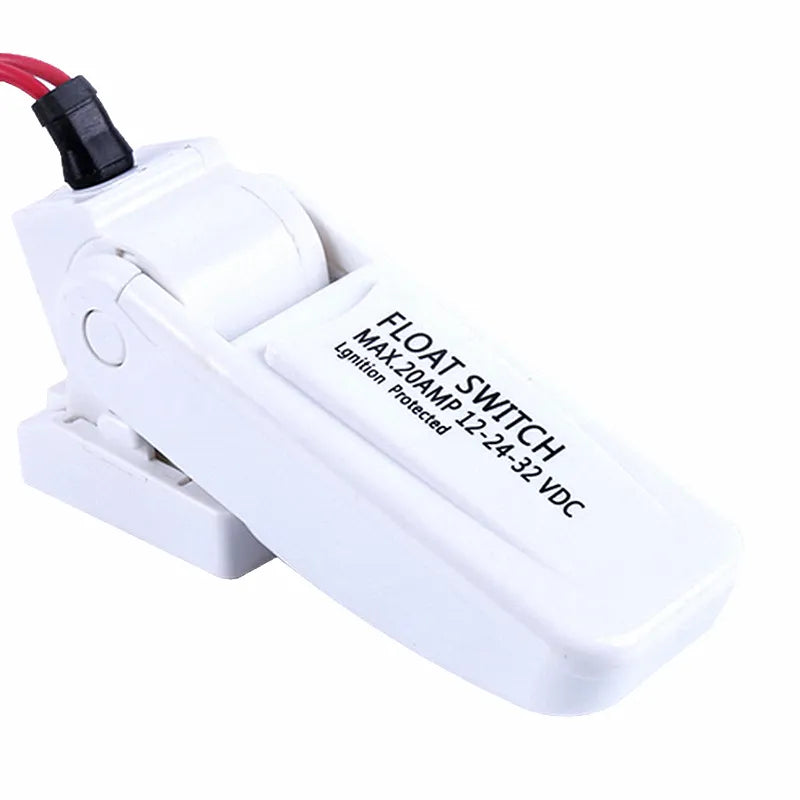 AIROW MARINE Automatic Bilge Pump Float Switch, White ABS Housing, Ignition Protected, 12-32VDC