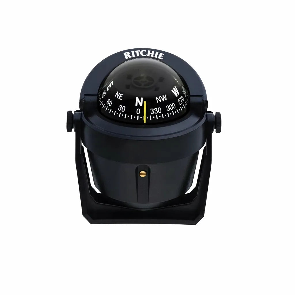 Ritchie B-51 Marine Magnetic Compass with high-contrast 3-inch dial and black bracket mount