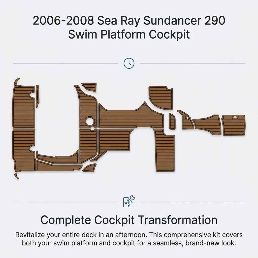 Layout scheme illustrating the comprehensive cockpit and swim platform layout designed for a quick DIY installation.