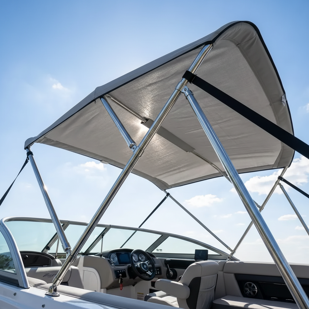 Boat cover, bimini top and marine canvas hardware collection
