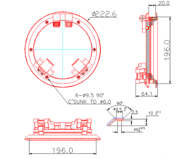 AirowMarine 316 SS Round Porthole - Impact-Resistant Acrylic (262.6mm OD)