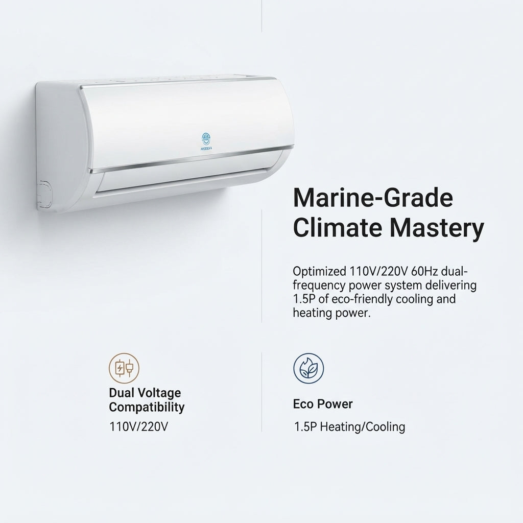 Airow Marine 1.5P Mini-Split AC - 110V/220V Eco-Friendly Heating & Cooling