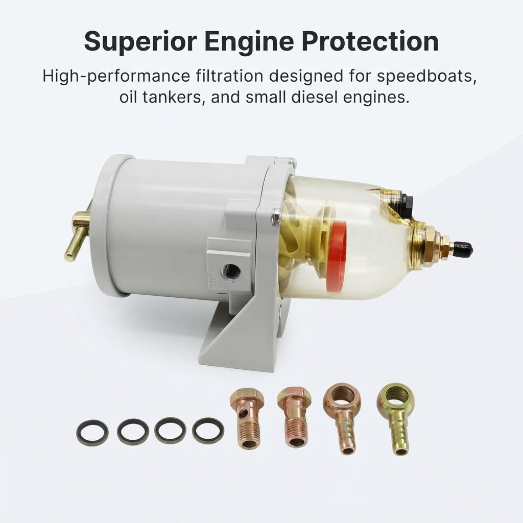Airow Marine 500FG Diesel Fuel Water Separator - High-Efficiency (Universal Fit)