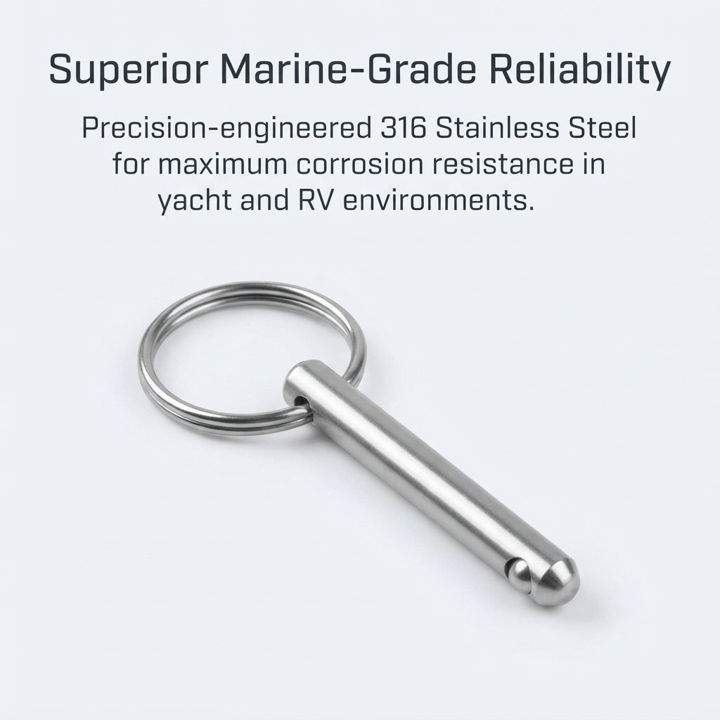 316 Stainless Steel Quick-Release Ball Pin - Marine Grade Safety Latch
