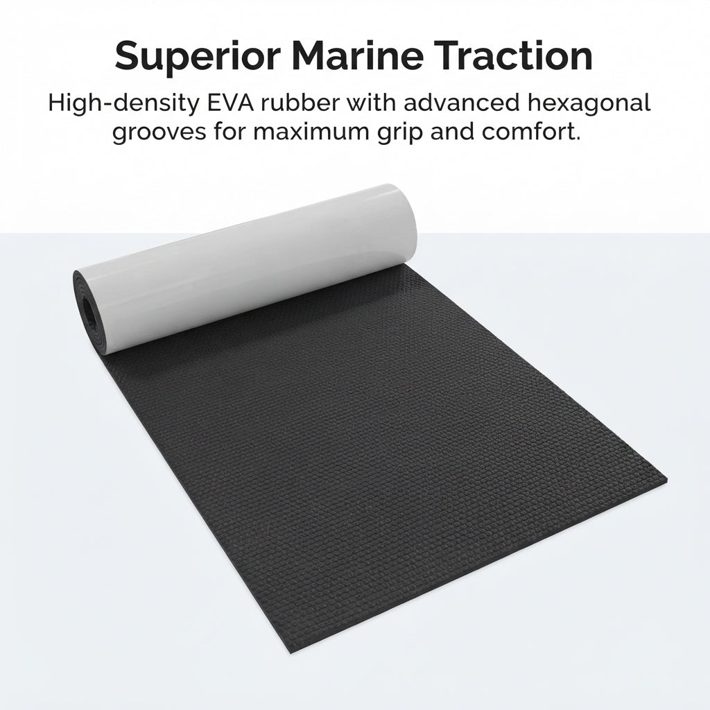 Marine EVA Foam Decking Mat - Self-Adhesive Hexagonal Anti-Slip Flooring