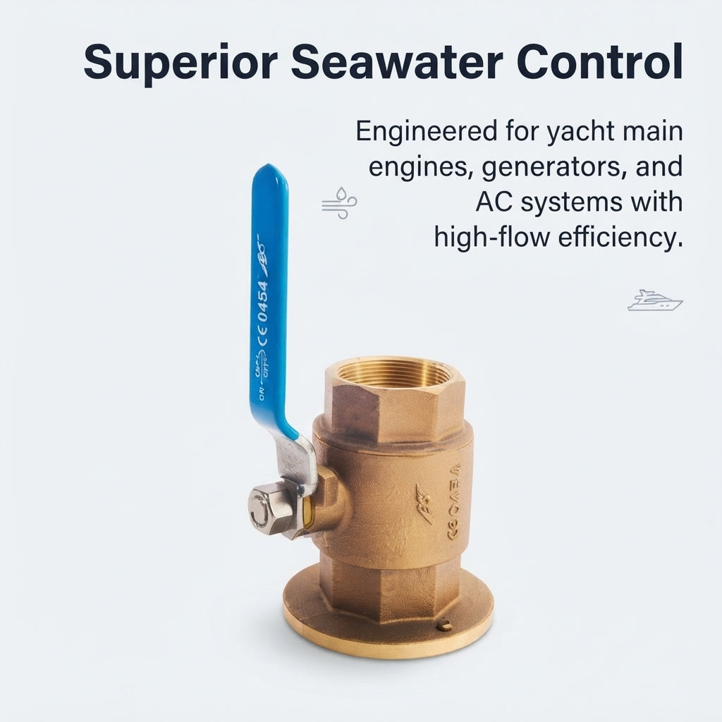 Marine Bronze Seacock Valve - High-Flow FF Interface