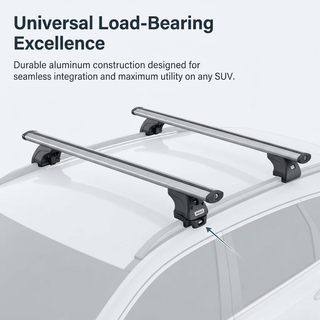 Universal SUV Roof Rack Crossbars - Aluminum Alloy, No-Drill Installation