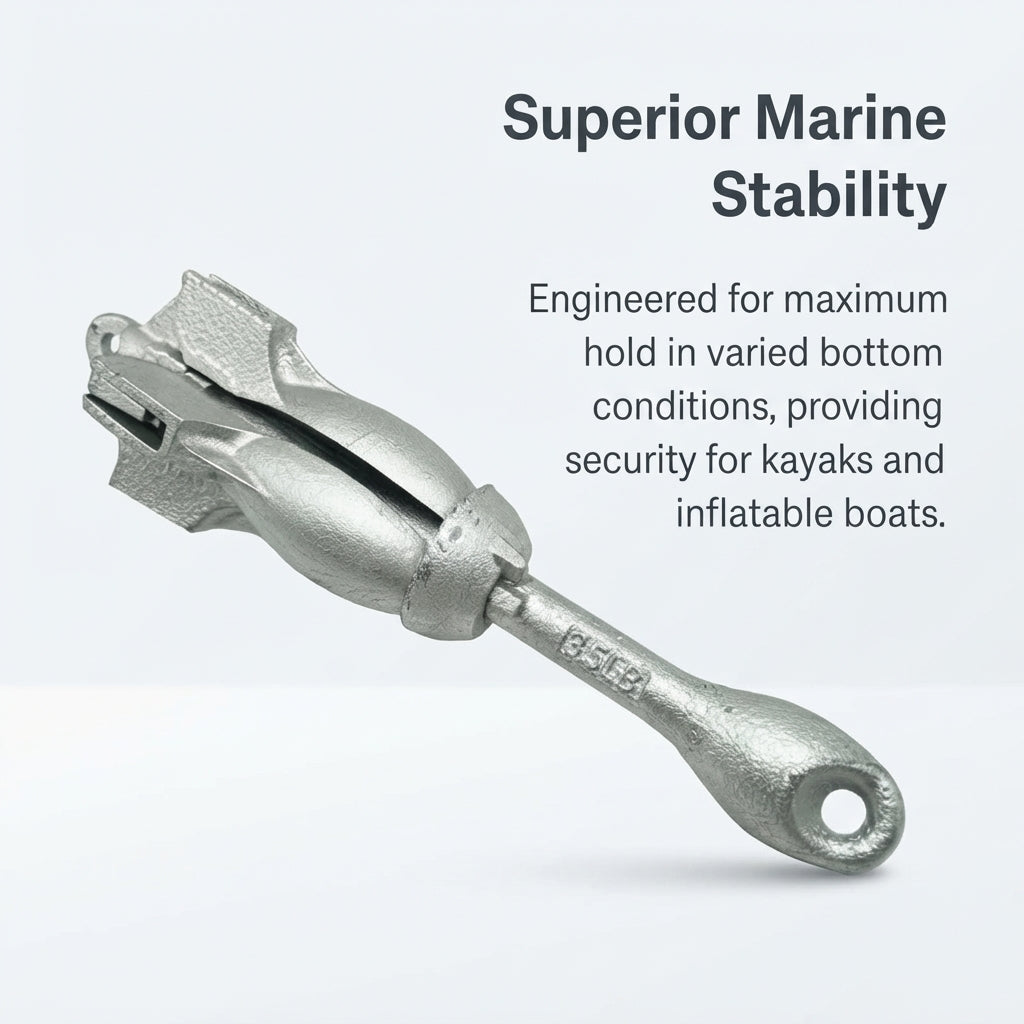 Hot-Dip Galvanized Carbon Steel Folding Grapnel Anchor for Kayaks, Jet Skis & Small Boats