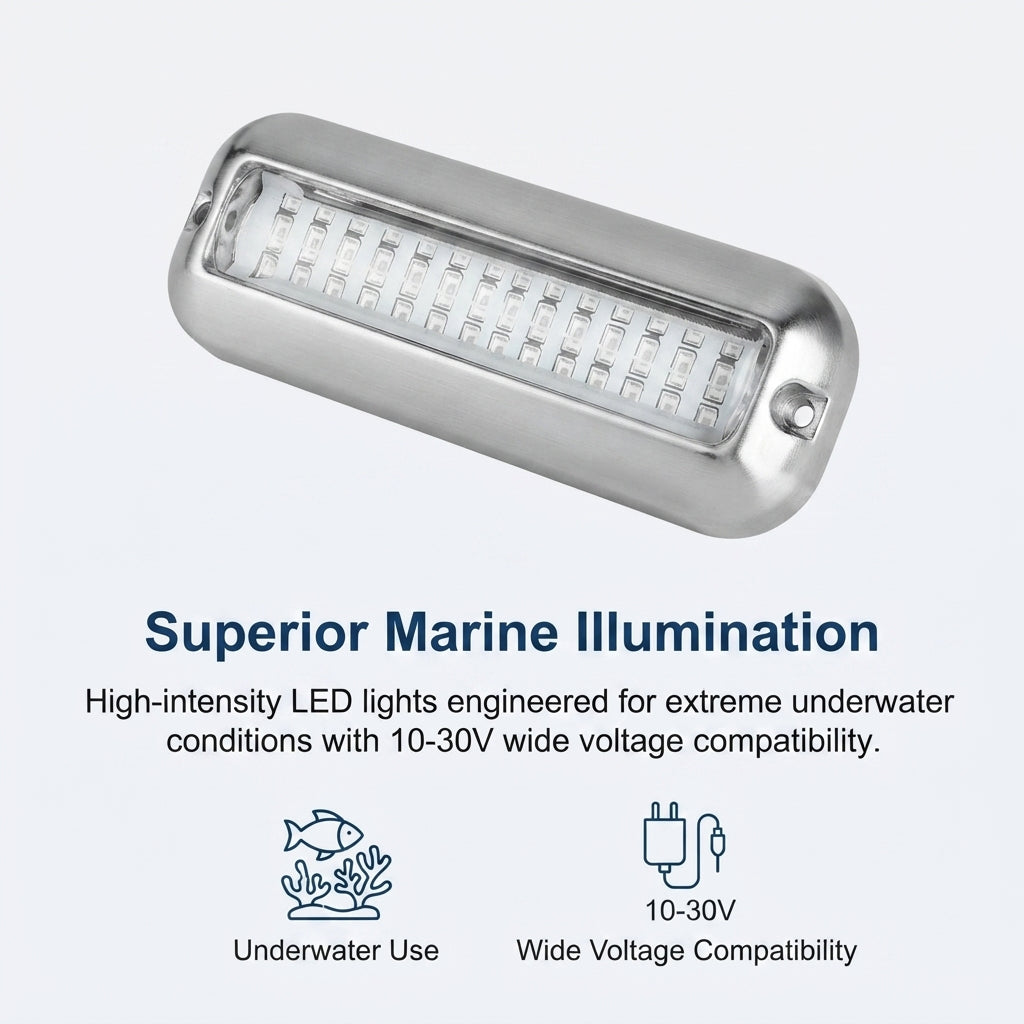 Airow Marine 42-LED Underwater Boat Light - 316 SS, 10-30V, IP68