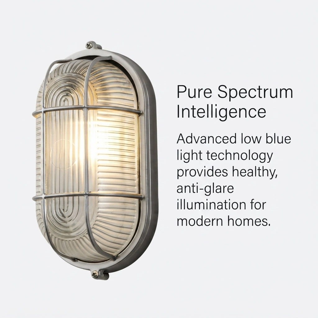 Airow Marine Oval LED Bulkhead Light - Matte Nickel, Anti-Glare