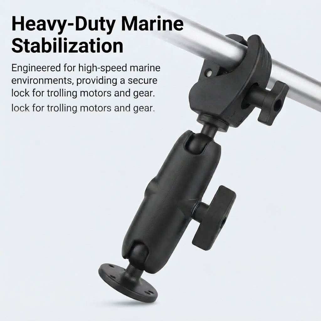 Airow Marine 1.5-inch Clamp-On Ball Mount - Trolling Motor Stabilizer for Boats
