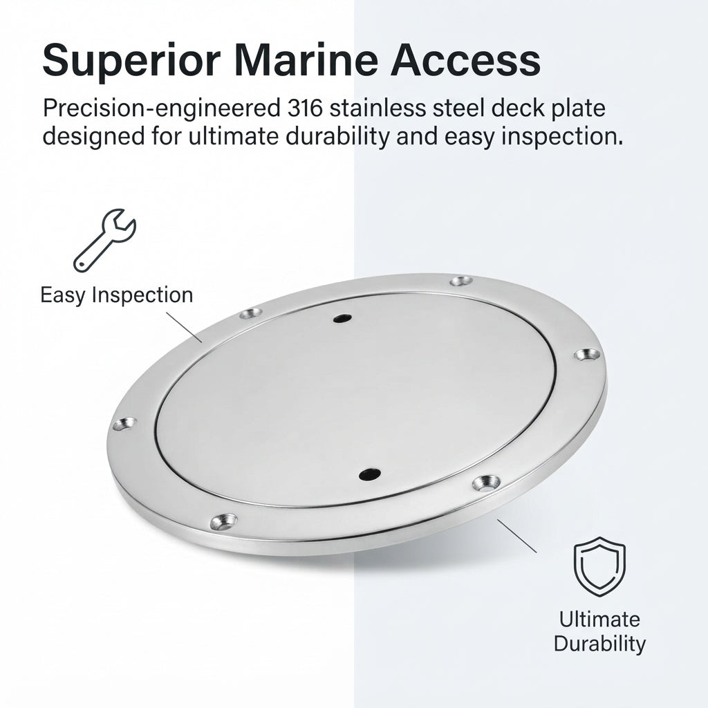316 Stainless Steel Flush Deck Inspection Hatch - Marine Grade, Mirror Polish