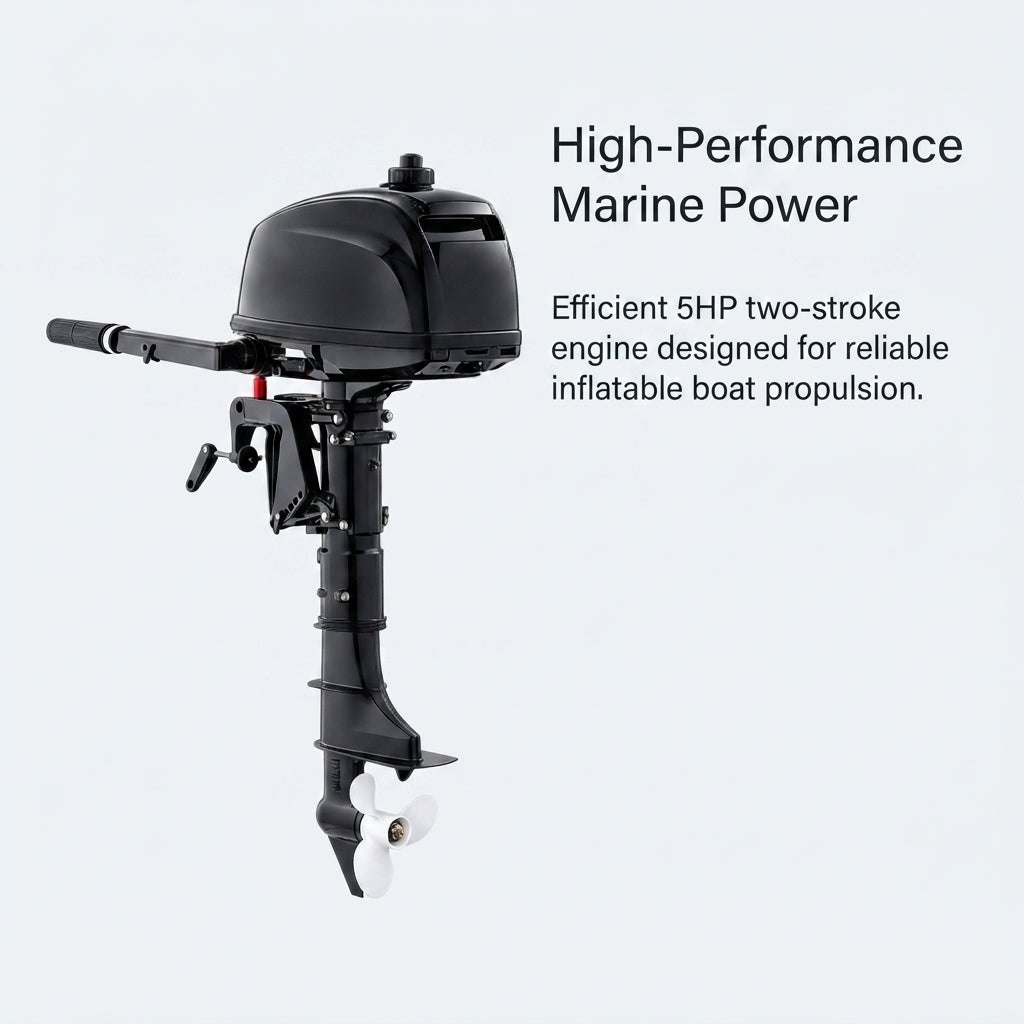 5HP Two-Stroke Water-Cooled Outboard Motor - Tiller Control, F-N-R Gear Shift