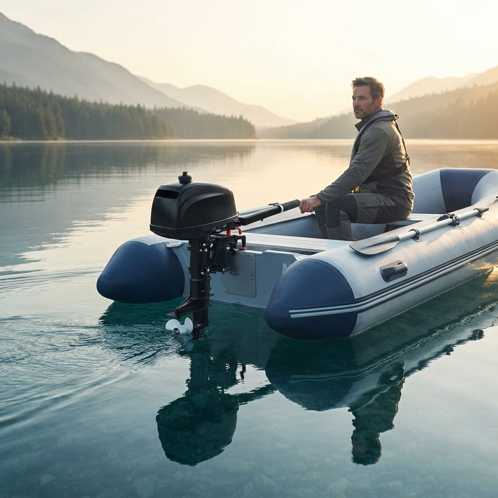 5HP Two-Stroke Water-Cooled Outboard Motor - Tiller Control, F-N-R Gear Shift
