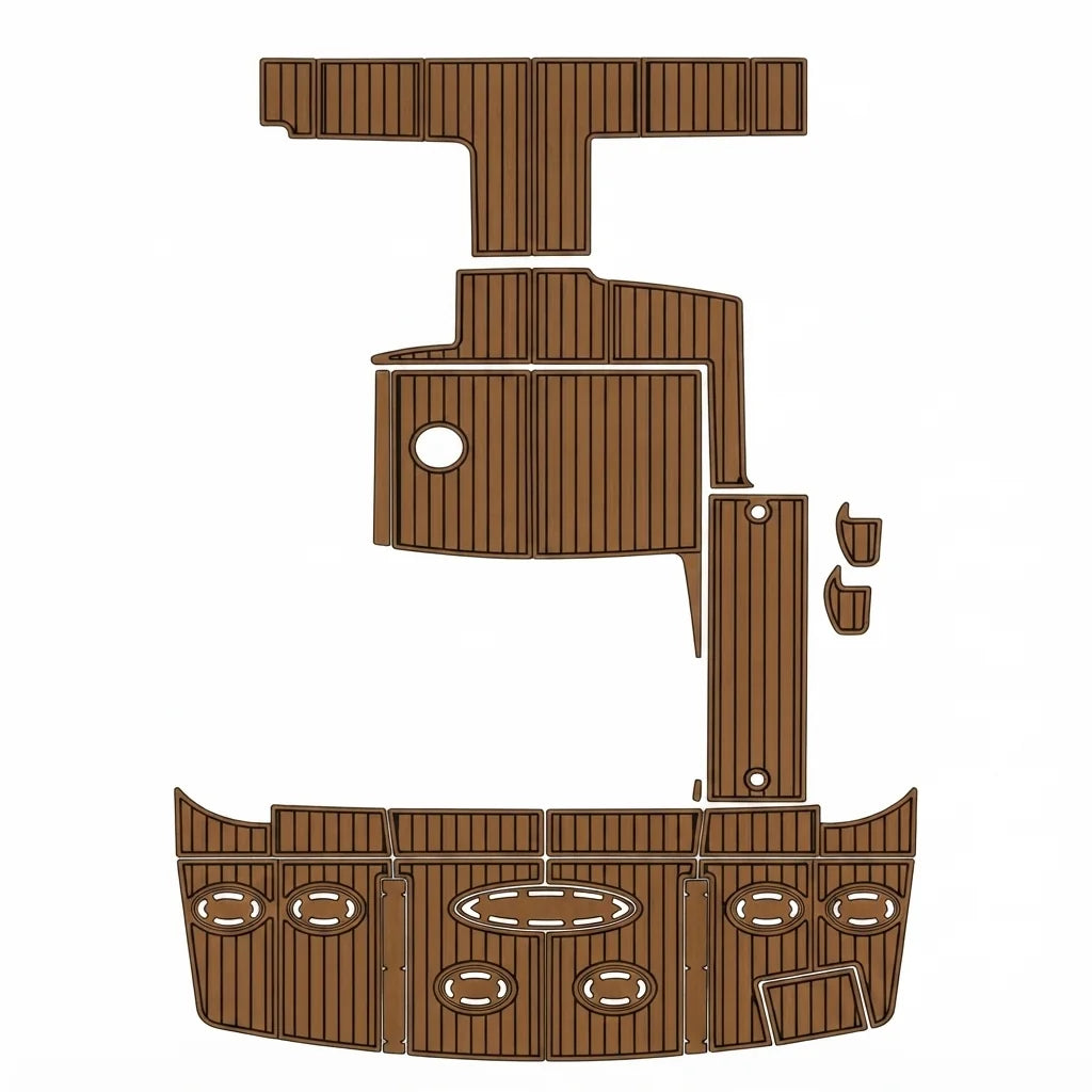 Premium EVA Foam Teak Decking for 2010 Sea Ray Sundancer 450 | Swim Platform & Cockpit Pad Kit