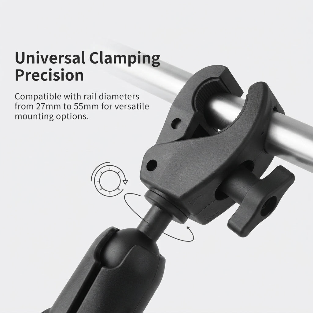 Airow Marine 1.5-inch Clamp-On Ball Mount - Trolling Motor Stabilizer for Boats