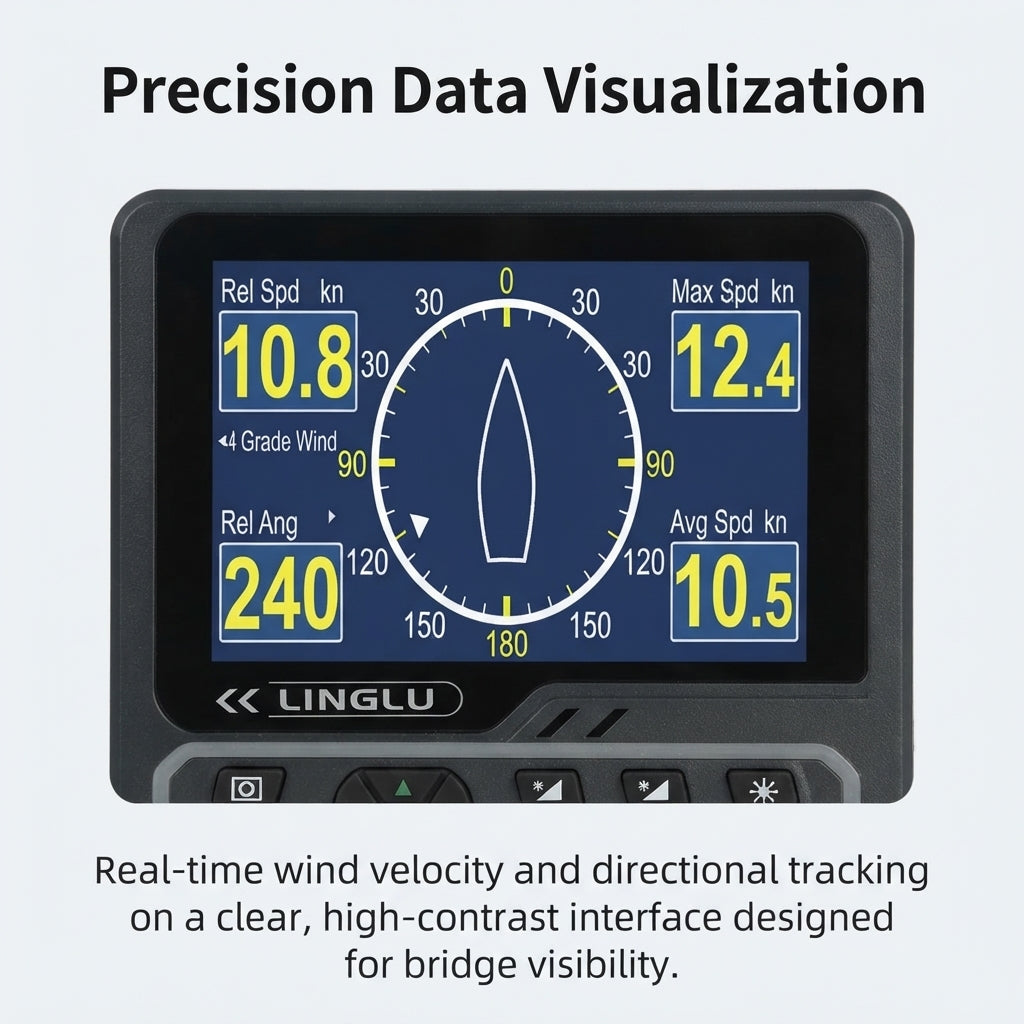 AM708 Marine Wind Speed & Direction Sensor - 8.4" TFT Display, NMEA0183, CCS Certified