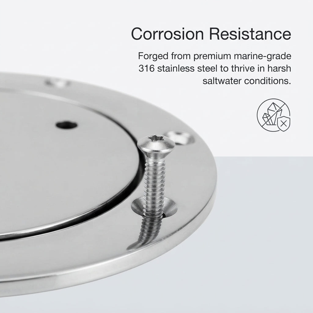 316 Stainless Steel Flush Deck Inspection Hatch - Marine Grade, Mirror Polish