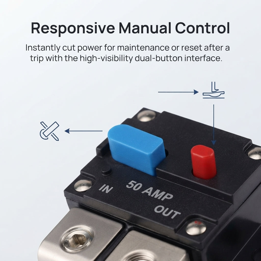 Marine Thermal Circuit Breaker - Manual Reset, 50-300A Overcurrent Protection