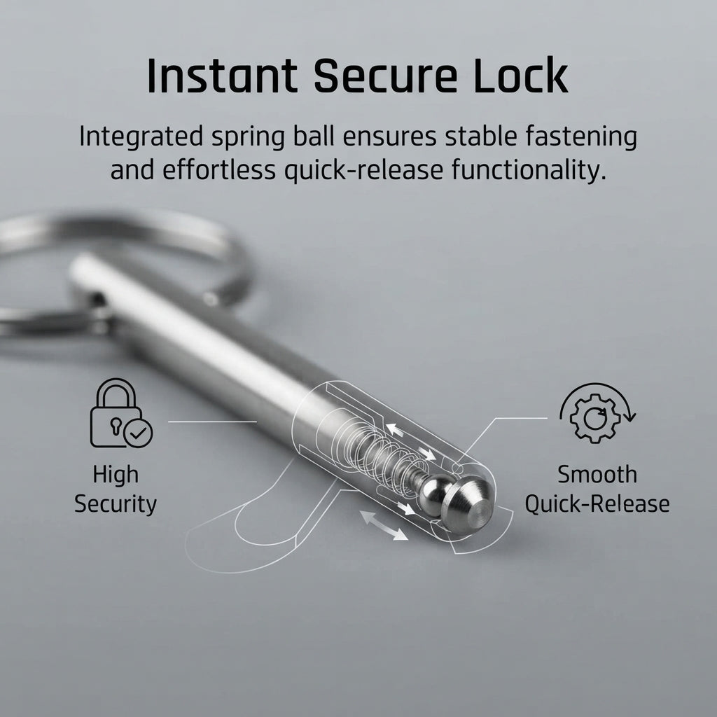 316 Stainless Steel Quick-Release Ball Pin - Marine Grade Safety Latch