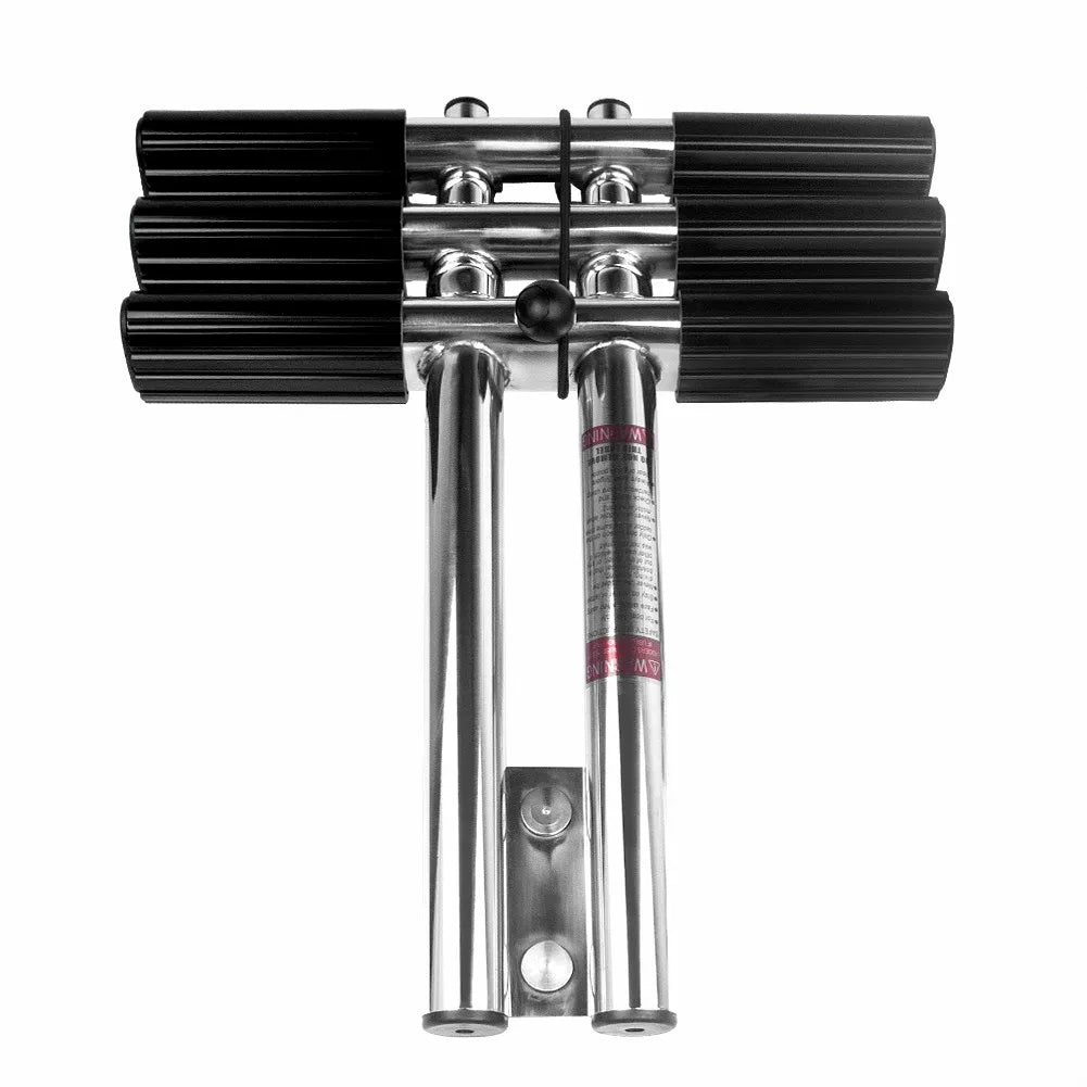 Airow Marine 304 Stainless Steel 4-Step Telescopic Boat Ladder with Non-Slip Steps and Under-Platform Mount