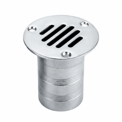 316 Stainless Steel Boat Deck Drain High Flow Marine Scupper 50mm with Slotted Grate and Mirror Polish