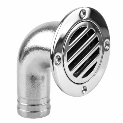 316 Stainless Steel Boat Floor Drain 90 Degree Thru-Hull Marine Scupper with Mirror Polish and Slotted Grate