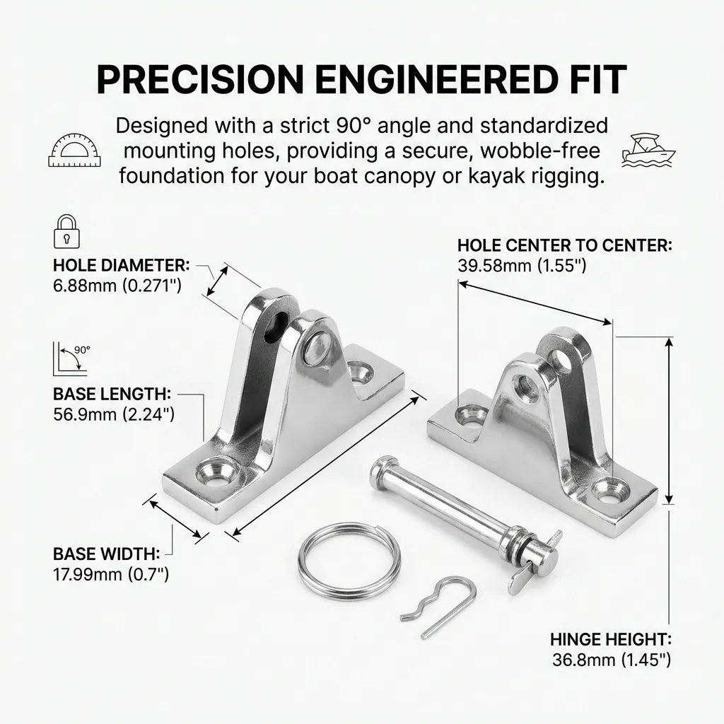 Technical specification sheet showing 39.58mm hole center-to-center distance, 36.8mm hinge height, and base dimensions for precise installation.