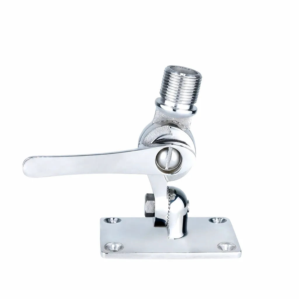 Mirror-polished 316 stainless steel adjustable antenna mount for marine satellite navigation systems
