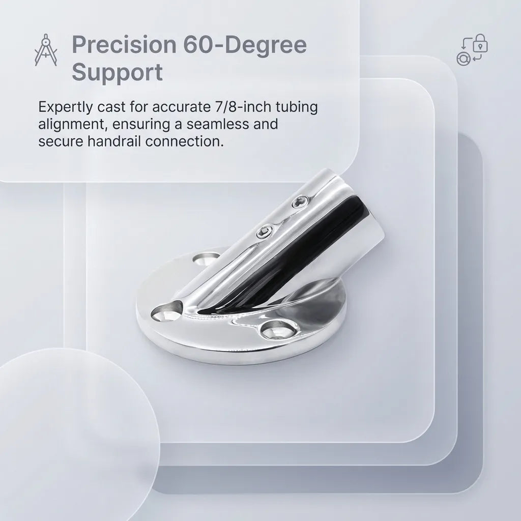 Visual demonstration of the precision support for 7/8-inch tubing alignment at a 60-degree angle.