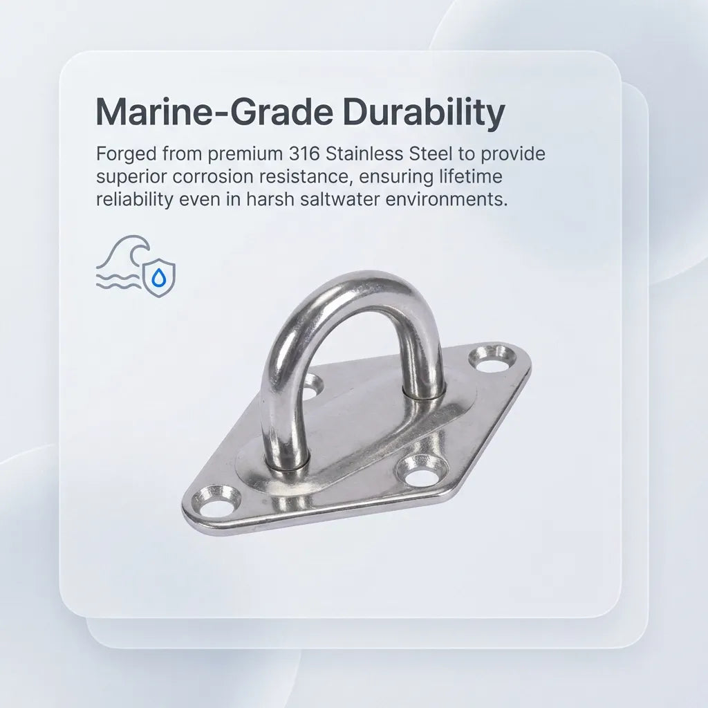 Close-up of the electropolished surface showing salt-spray resistant properties of 316 stainless steel.