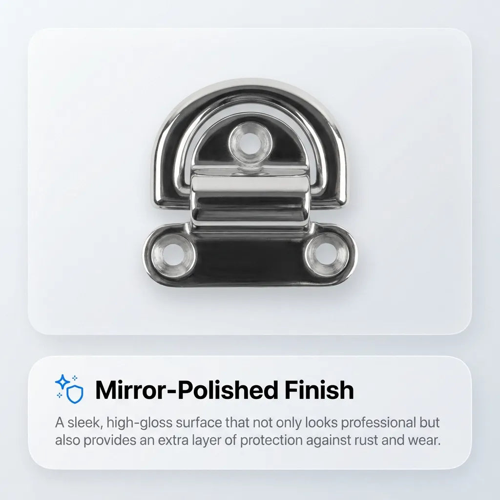 Macro view of the mirror-polished finish providing high reflectivity and an extra protective layer against oxidation.