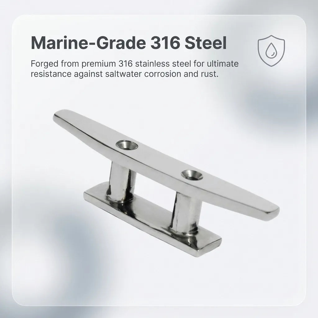 Detail shot emphasizing the forged AISI 316 stainless steel construction designed for ultimate saltwater corrosion resistance.