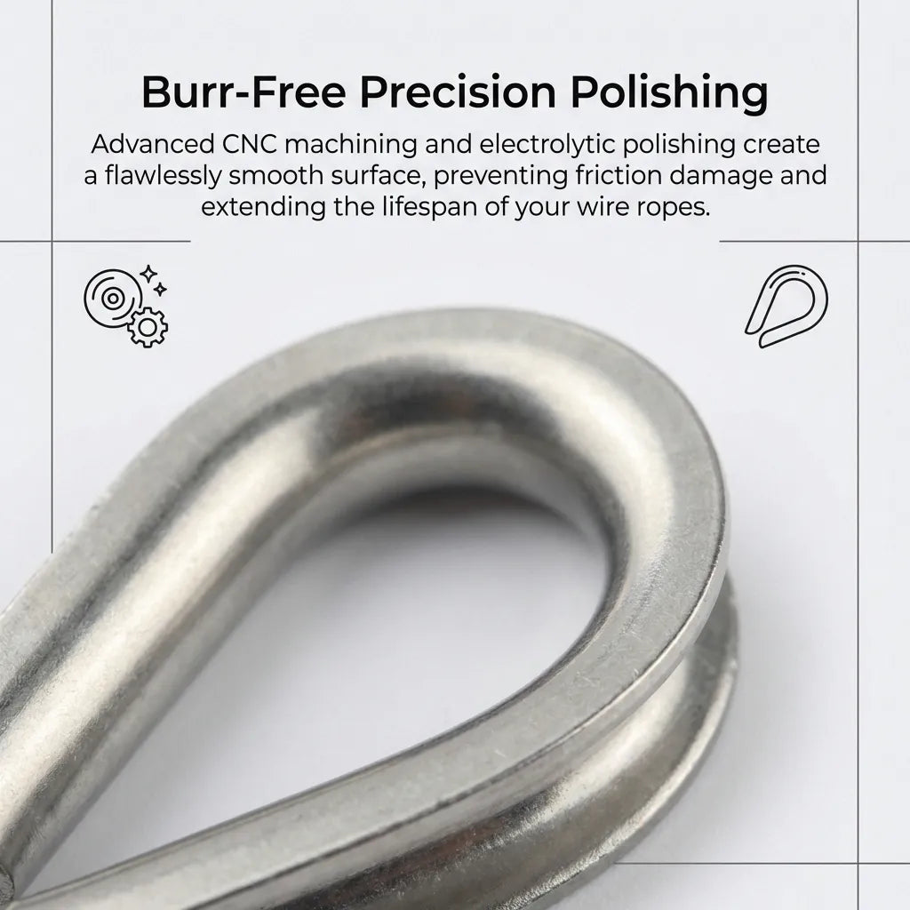 Macro view of the thimble groove showing burr-free electrolytic polishing and CNC machined surface finish.