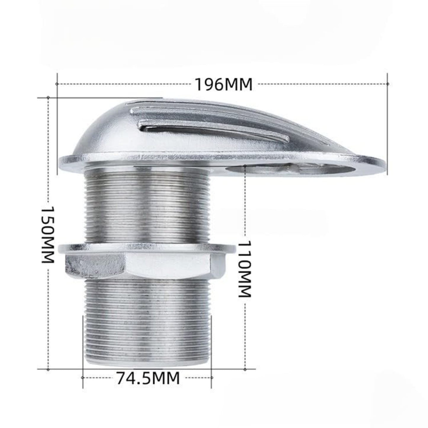 316 Stainless Steel Boat Intake Strainer,Multiple Specifications Filter Scoop, Thru Hull Water Pickup Floor Deck Drain for Yacht