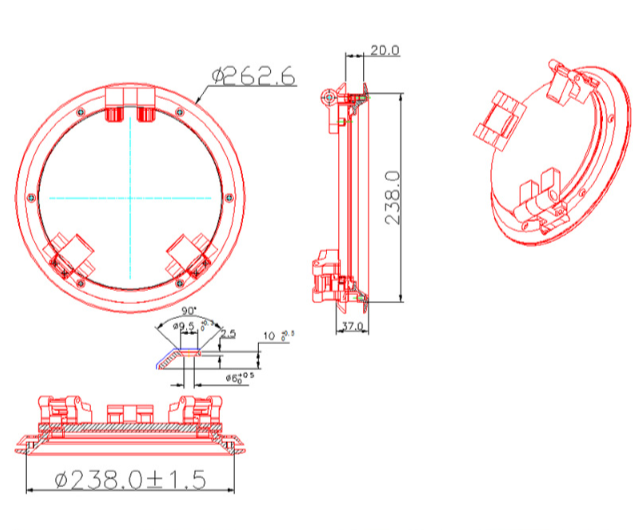 AirowMarine 316 SS Round Porthole - Impact-Resistant Acrylic (262.6mm OD)