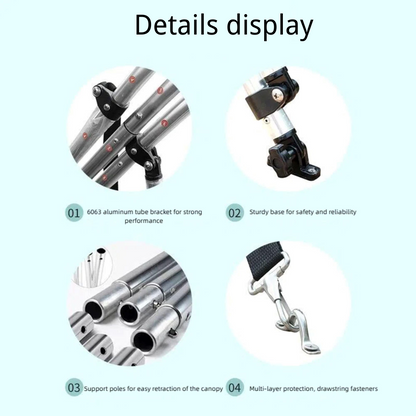 3 Bow Bimini Top Boat Cover, 600D/1200D Oxford Cloth Marine Canopy with 304 Stainless Steel Tube Frame for Cruise Yachts,Boats