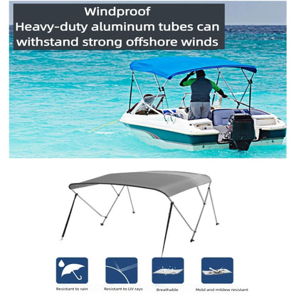 3 Bow Bimini Top Boat Cover, 600D/1200D Oxford Cloth Marine Canopy with 304 Stainless Steel Tube Frame for Cruise Yachts,Boats