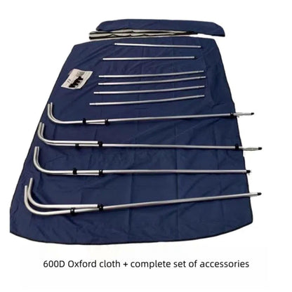 3 Bow Bimini Top Boat Cover, 600D/1200D Oxford Cloth Marine Canopy with 304 Stainless Steel Tube Frame for Cruise Yachts,Boats