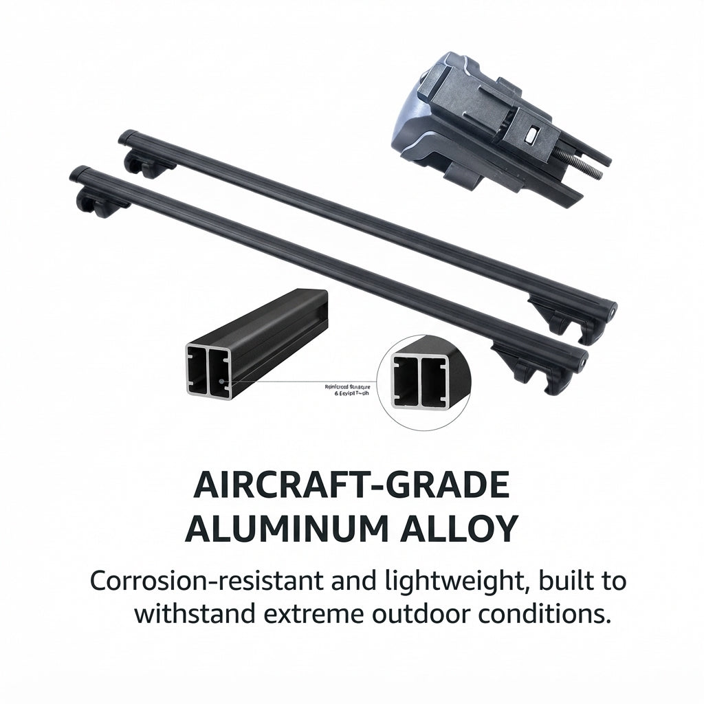 Universal SUV Roof Rack Crossbars - Aluminum Alloy, No-Drill Installation