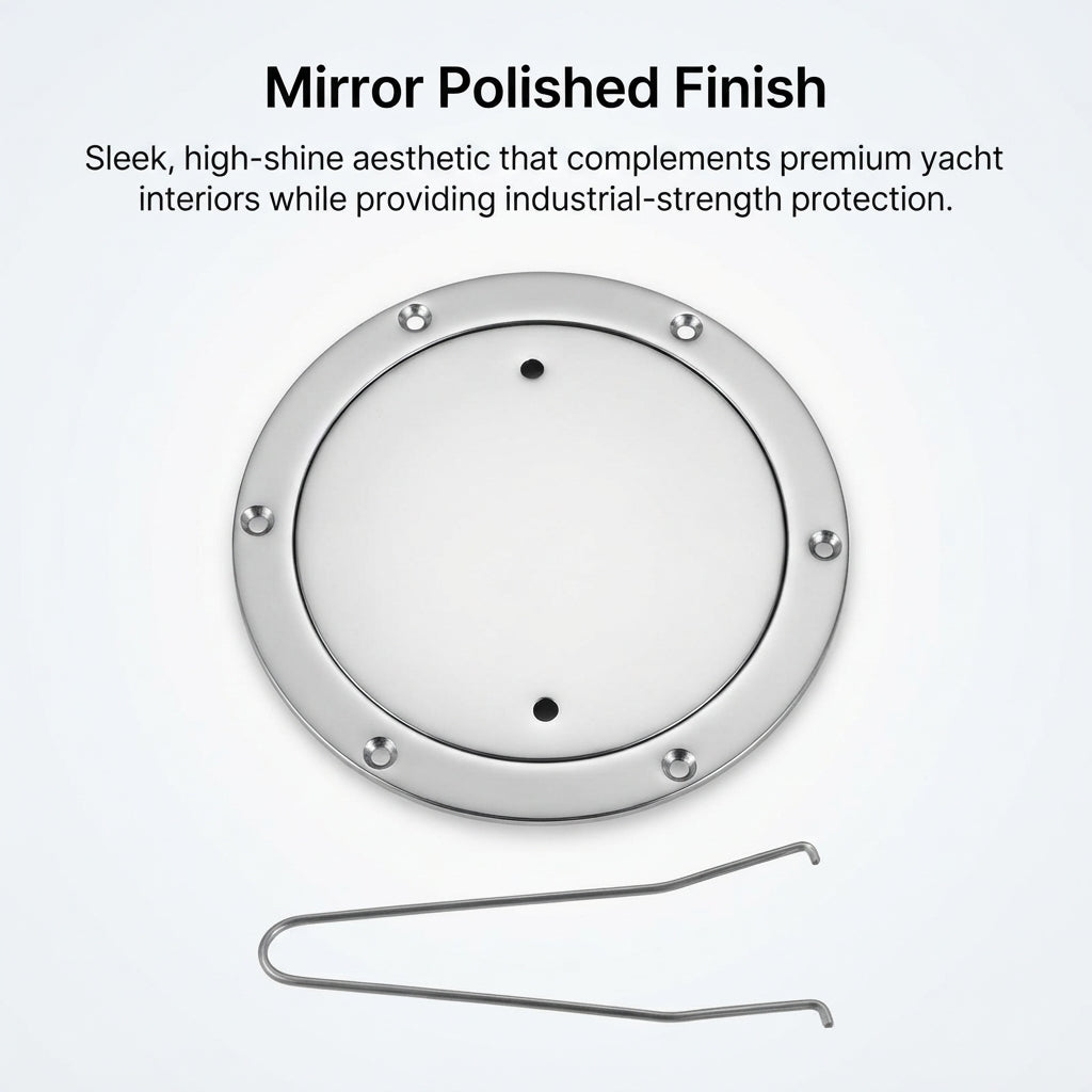316 Stainless Steel Flush Deck Inspection Hatch - Marine Grade, Mirror Polish