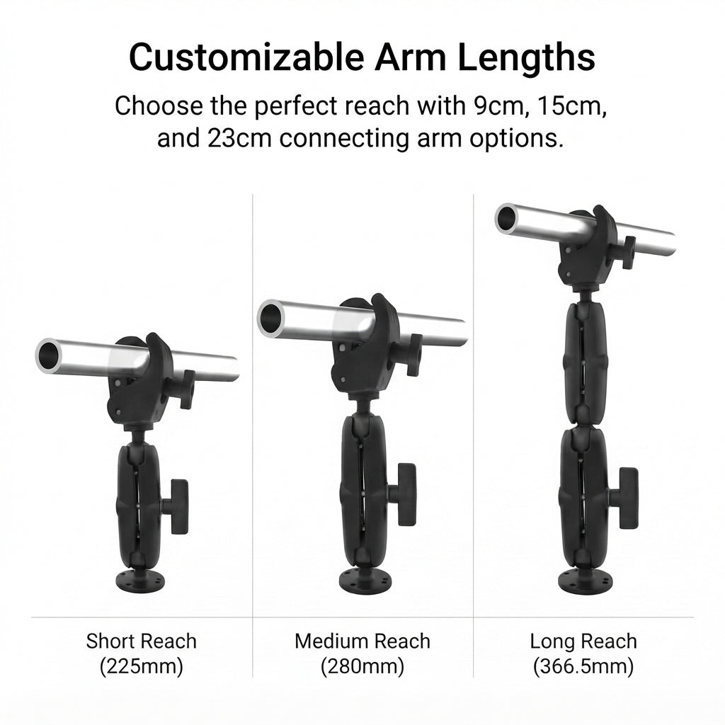 Airow Marine 1.5-inch Clamp-On Ball Mount - Trolling Motor Stabilizer for Boats
