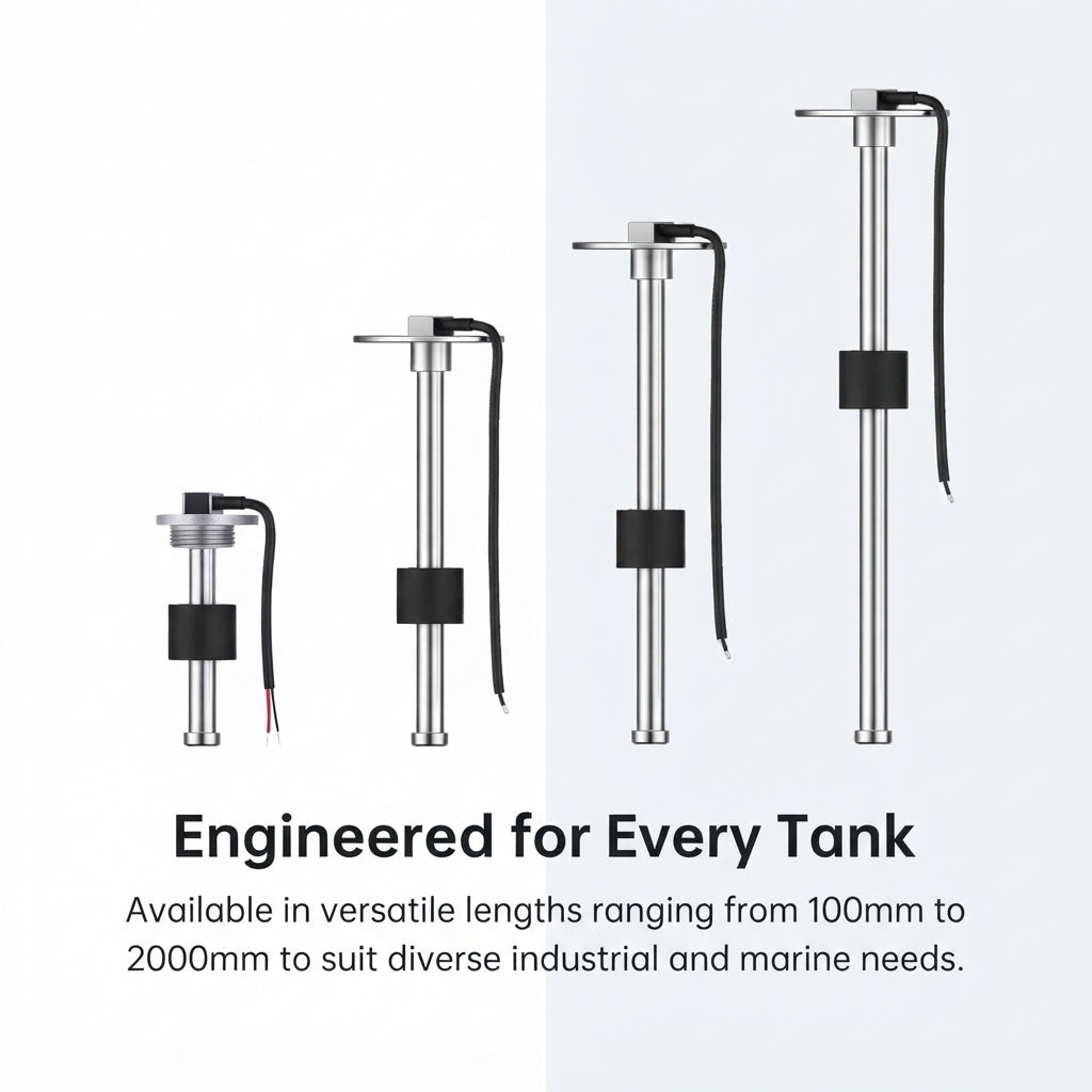 Marine Fuel & Water Tank Level Sensor - 316L Stainless Steel, 250-1000mm