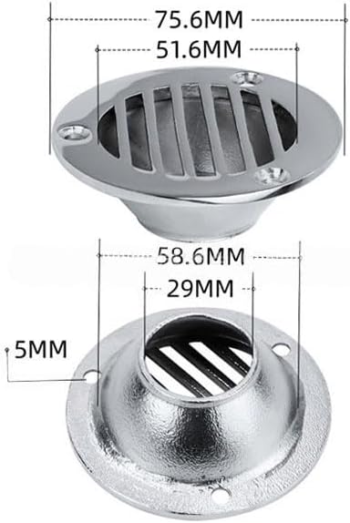 Drenaje de cubierta de piso de barco sin cámara, drenaje de cubierta de imbornal de hardware marino de acero inoxidable 316, accesorio de plomería integrado para yates, lanchas rápidas y barcos de pesca.